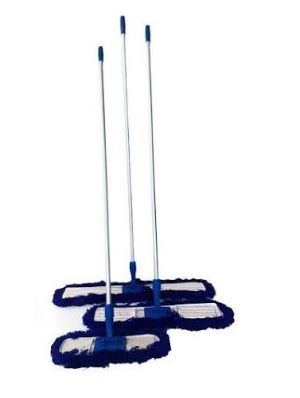 CT017-Dust Mop Acrylic Pockets Blue Frame, Handle & Refills 40cm, 60cm & 80cm.