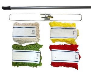 CT021-Dust Mop Acrylic Spain 80cm-White, Green, Yellow & Red.
